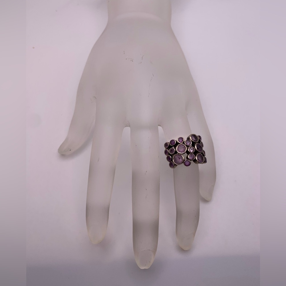 Sterling Silver & Amethyst Ring Sz 6